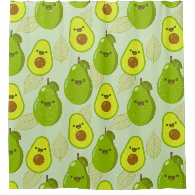 Cortina De Ducha Patrón de aguacate (Anverso)