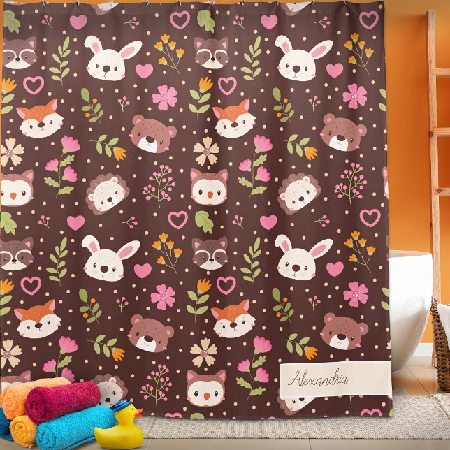 Cortina De Ducha Patrón de animales de bosque personalizado (Subido por el creador)