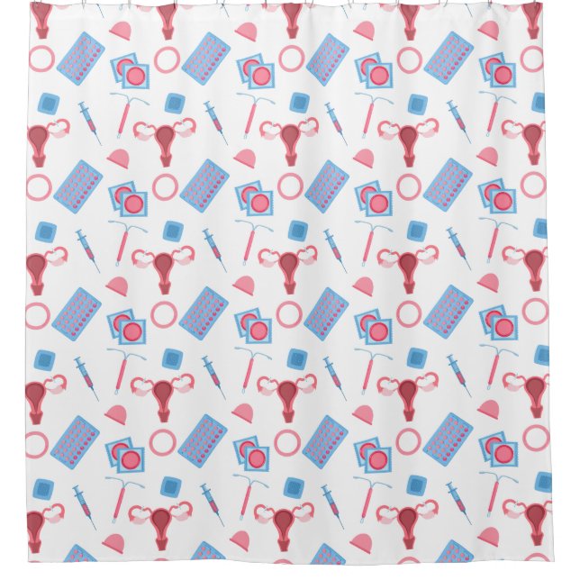 Cortina De Ducha Patrón de anticoncepción feminista (Anverso)