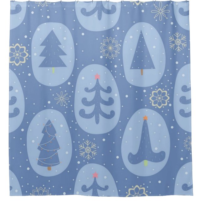 Cortina De Ducha patrón de árbol de Navidad (Anverso)