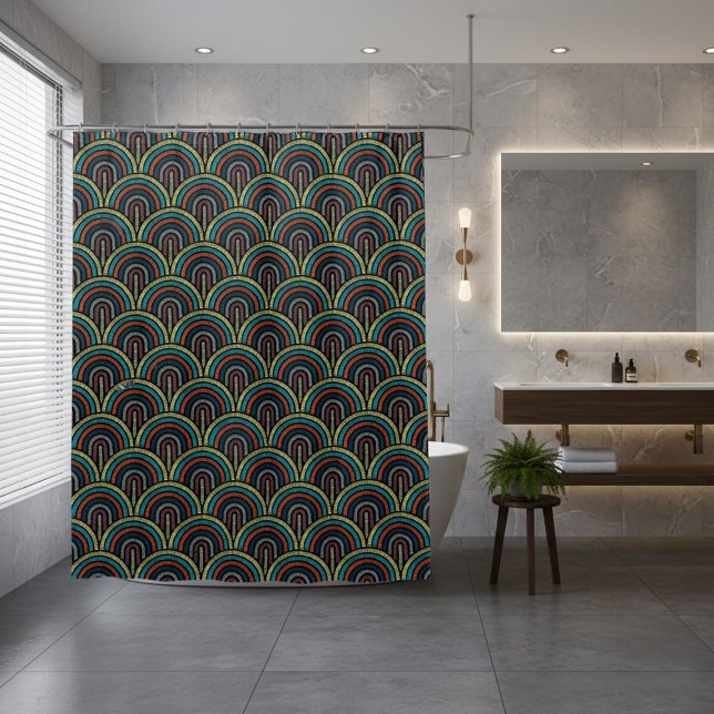 Cortina De Ducha Patrón de arco de bordado retro (Subido por el creador)