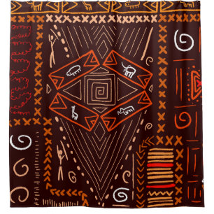 Cortina De Ducha Patrón de arte aborigen africano sin problemas