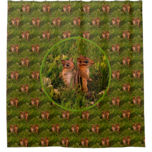 Cortina De Ducha Patrón de arte natural de los Chipmunks para bebés