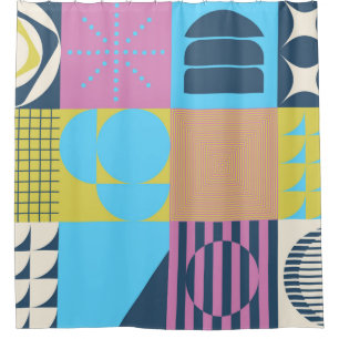 Cortina De Ducha Patrón de arte neo-modernista hecho con g abstract