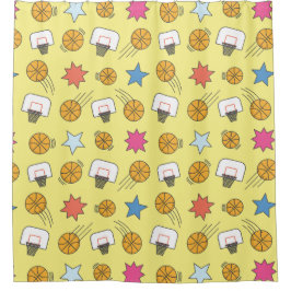 Cortina De Ducha Patrón de baloncesto divertido