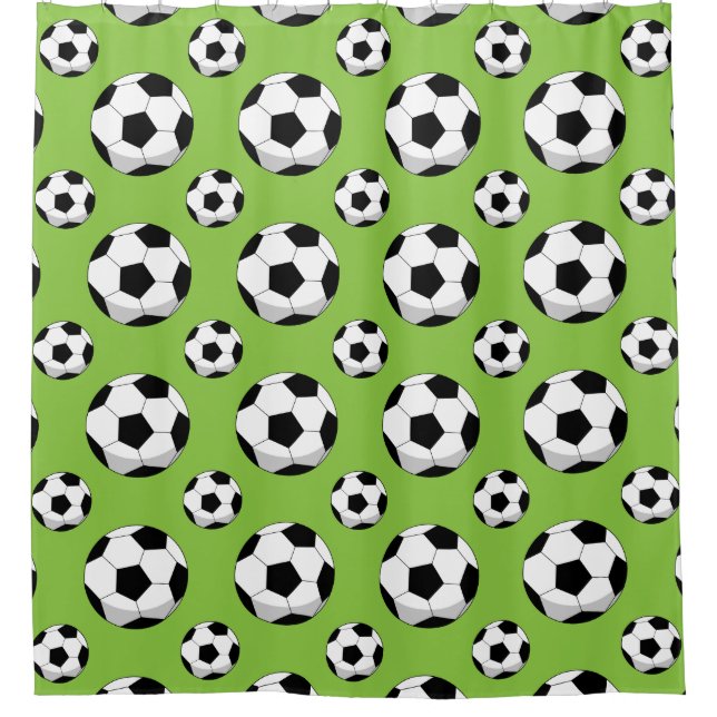 Cortina De Ducha Patrón de bolas de fútbol personalizado (Anverso)