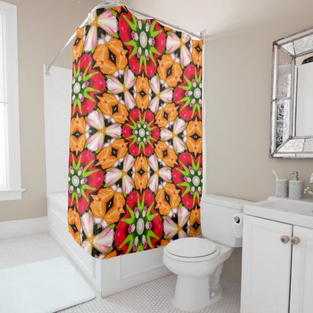 Cortina De Ducha Patrón de buquet de tulipanes (In situ)