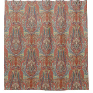 Cortina De Ducha Patrón de Cachemira Vintage moderno Paisley Terra