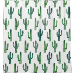 Cortina De Ducha Patrón de cactus | Desierto Botánico del Suroeste
