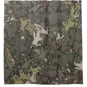 Cortina De Ducha Patrón de camuflaje bovino
