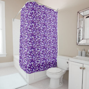 Cortina De Ducha Patrón de camuflaje de lavanda púrpura