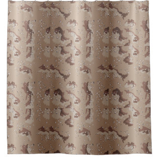 Cortina De Ducha Patrón de camuflaje del Camo del Desierto
