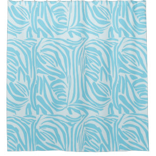 Cortina De Ducha Patrón de cebra azul