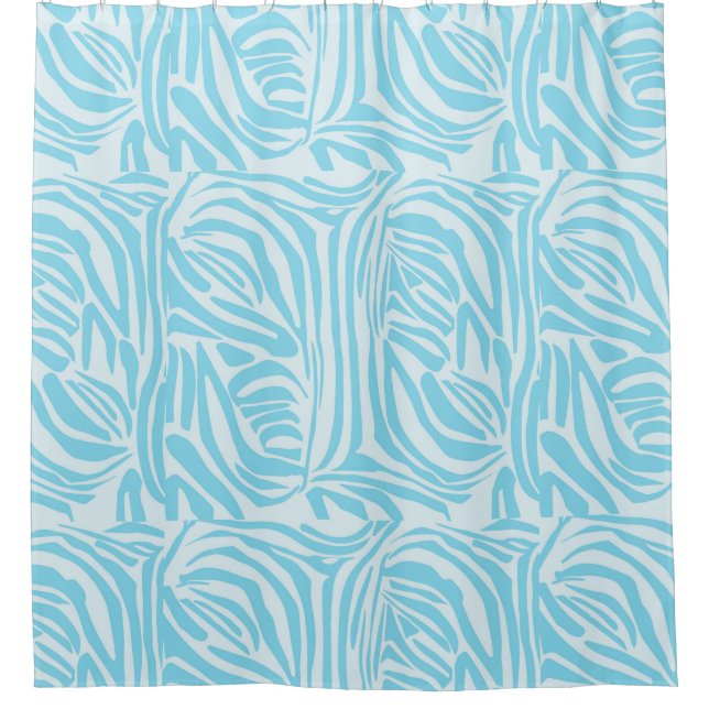 Cortina De Ducha Patrón de cebra azul (Anverso)