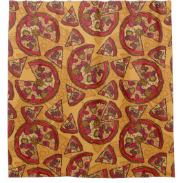 Cortina De Ducha Patrón de comida basura