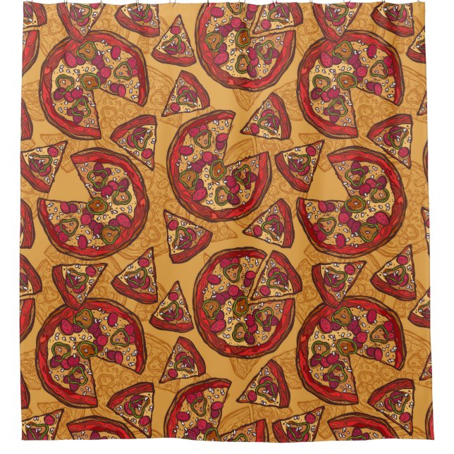 Cortina De Ducha Patrón de comida basura (Anverso)