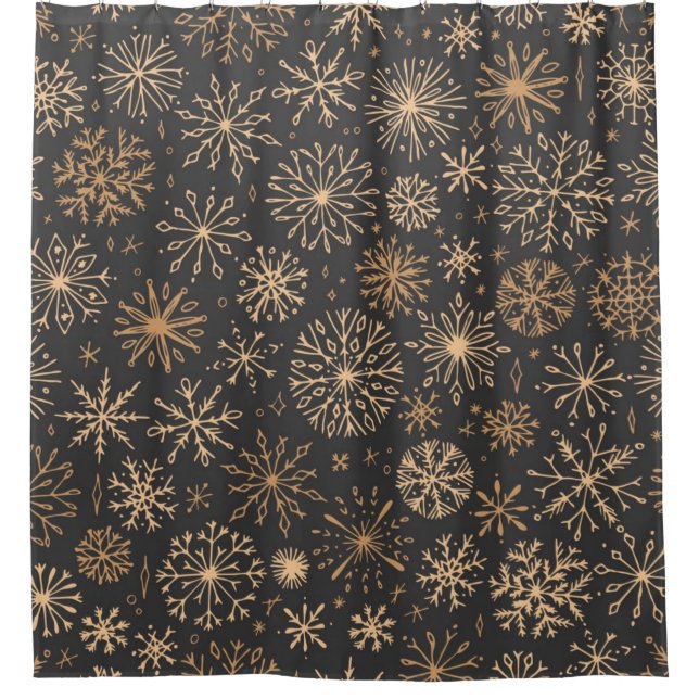 Cortina De Ducha Patrón de copo de nieve (Anverso)