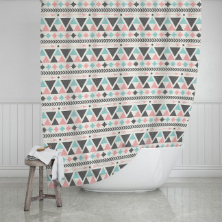Cortina De Ducha Patrón de coral y de menta inspirado en azteca