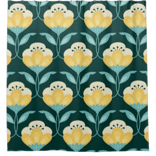 Cortina De Ducha Patrón de cosecha de vintage retro floral sin sold