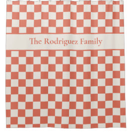 Cortina De Ducha Patrón de crema de terracota audaz con nombre