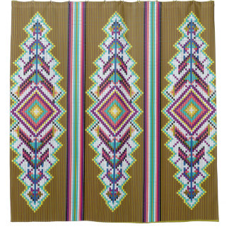 Cortina De Ducha Patrón de cuentas Navajo