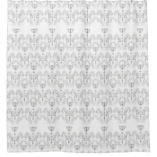 Cortina De Ducha Patrón de Damask fino negro + tu trasero.