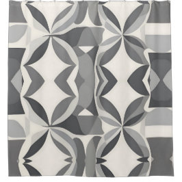 Cortina De Ducha Patrón de diamante geométrico moderno en gris y bl