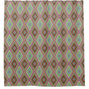 Cortina De Ducha Patrón de diamantes de varios colores de estilo ún