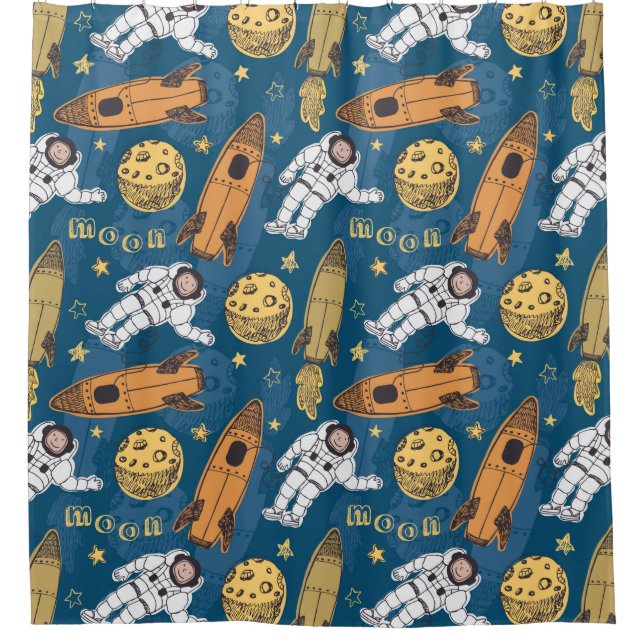 Cortina De Ducha Patrón de espacio (Anverso)