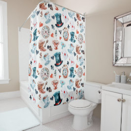 Cortina De Ducha Patrón de Fiesta de Té del Caprichoso País de las 