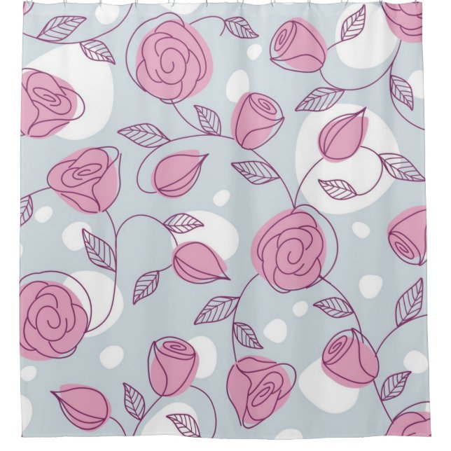 Cortina De Ducha Patrón de flor (Anverso)