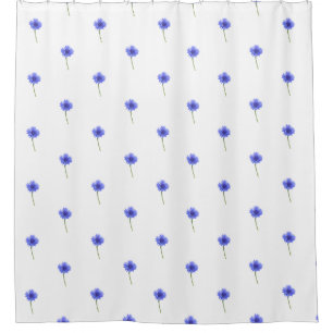 Cortina De Ducha patrón de flor de maíz azul silvestre