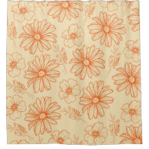 Patrón de flor Y2K retro naranja