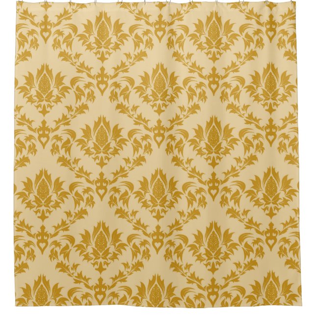 Cortina De Ducha Patrón de fondo sin costuras de Damask, abstracto, (Anverso)