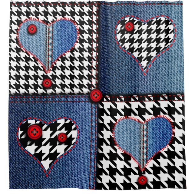 Cortina De Ducha Patrón de fondo sin inconvenientes. Parche de deni (Anverso)