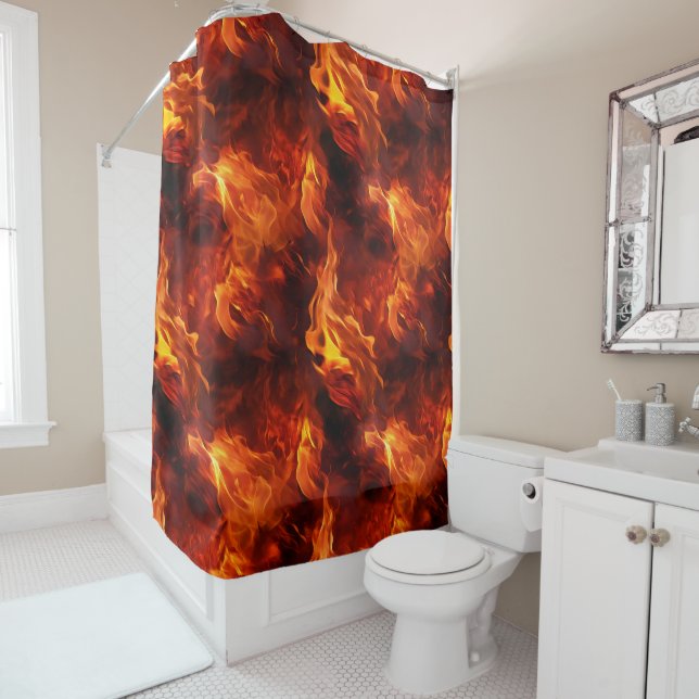 Cortina De Ducha Patrón de Fuego (In situ)