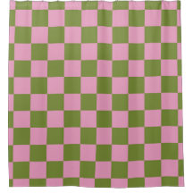 Patrón de Gingham de color verde rosa