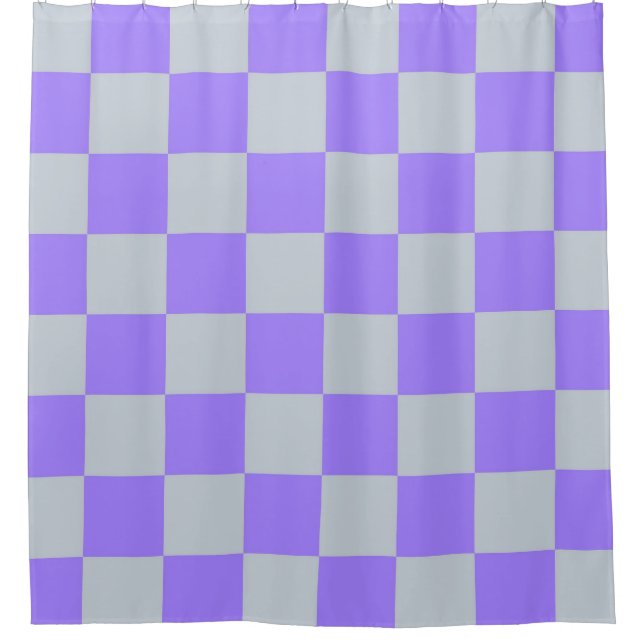 Cortina De Ducha Patrón de Gingham de Purple Checkered (Anverso)