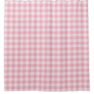 Cortina De Ducha Patrón de gingham rosa de cuadros escoceses para n