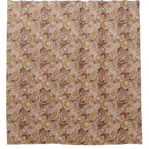 Cortina De Ducha Patrón de giro fractal, marrón, moreno y beige