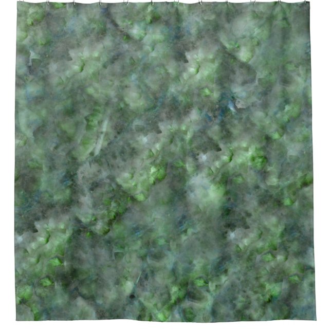 Cortina De Ducha Patrón de granito de cuarzo verde abstracto (Anverso)