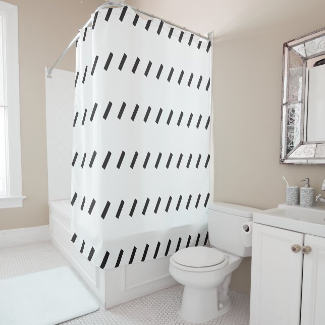 Cortina De Ducha Patrón de guiones inclinados (In situ)