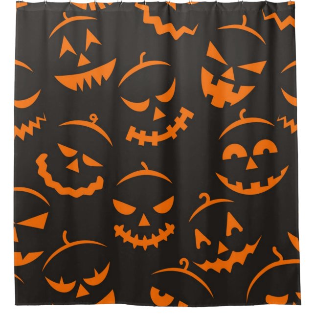 Cortina De Ducha Patrón de Halloween (Anverso)
