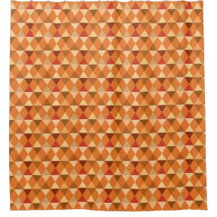 Cortina De Ducha Patrón de Harlequin / diamante - Terracota y marró