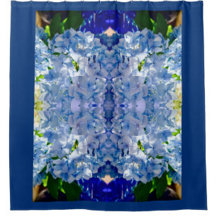 Cortina De Ducha Patrón de hidrángulas azules