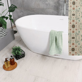 Cortina De Ducha Patrón de hierba de Boho