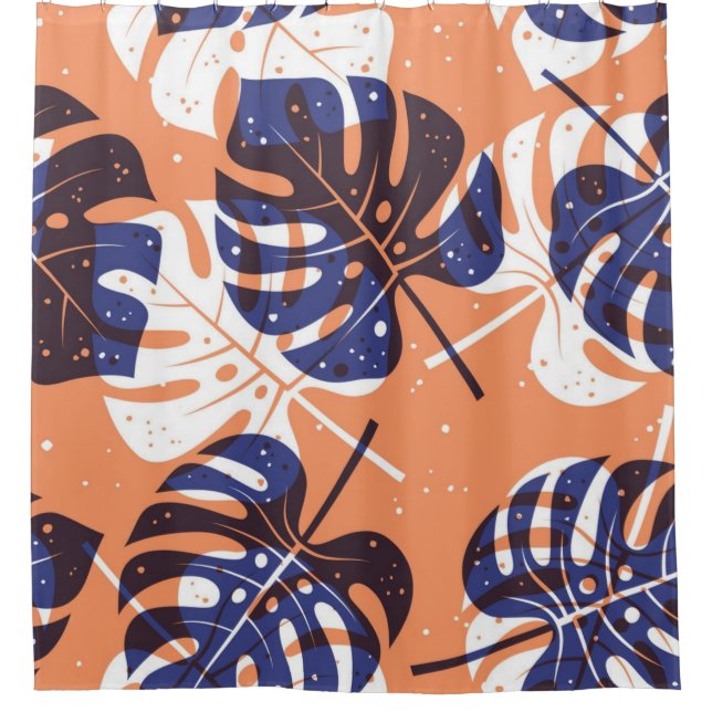 Cortina De Ducha Patrón de hojas (Anverso)