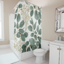 Cortina De Ducha Patrón de hojas de eucalipto