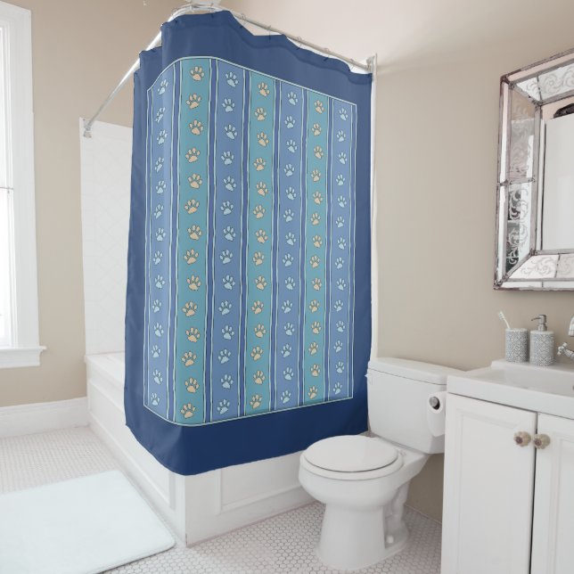 Cortina De Ducha Patrón de huella (In situ)