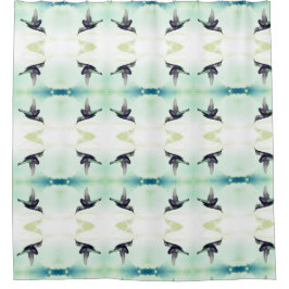 Cortina De Ducha Patrón de Hummingbird